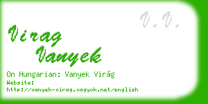 virag vanyek business card